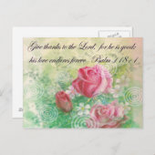 Bloem en Bijbelvers "Roos" Briefkaart (Voorkant / Achterkant)