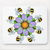 Bloem en bijen muismat (Voorkant)