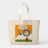 Bloem- en bijenkunst Cartoon snijdt beroep grappig Grote Tote Bag (Achterkant)