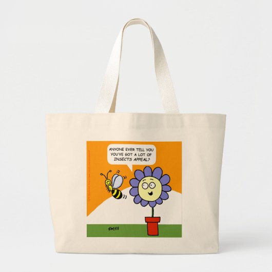 Bloem- en bijenkunst Cartoon snijdt beroep grappig Grote Tote Bag (Voorkant)