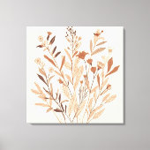 Bloem en Blad – Minimaal Boho Botanisch Kunst aan Canvas Afdruk (Voorkant)