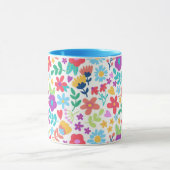 Bloem en blad Print Moderne Koffie Mokken (Midden)