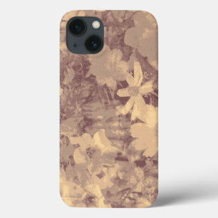 Bloem- en bladcamouflage op beige Case-Mate iPhone case