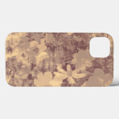 Bloem- en bladcamouflage op beige Case-Mate iPhone case (Achterkant (horizontaal))