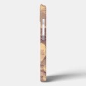 Bloem- en bladcamouflage op beige Case-Mate iPhone case (Achterkant / Links)