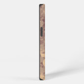 Bloem- en bladcamouflage op beige iPhone hoesje (Rechterkant)