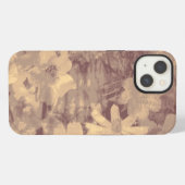 Bloem- en bladcamouflage op beige iPhone hoesje (Achterkant horizontaal)