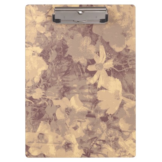 Bloem- en bladcamouflage op beige klembord (Voorkant)