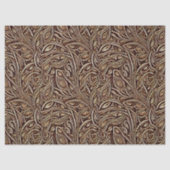 Bloem en bladeren Scrolls in hout Decoupage Tissuepapier (Voorkant)