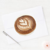 Bloem- en bladerkoffie ronde sticker (Envelop)
