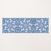 Bloem- en bladmandala in blauwvintonijn yogamat (Achterkant (horizontaal))