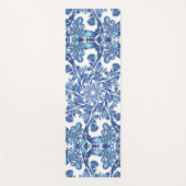 Bloem- en bladmandala in blauwvintonijn yogamat (Voorkant)