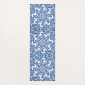 Bloem- en bladmandala in blauwvintonijn yogamat (Achterkant)