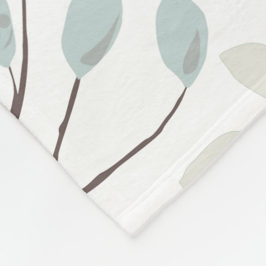 Bloem- en bladpatroon in tropisch groen en roze fleece deken (Hoek)