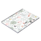 Bloem- en bladpatroon in tropisch groen en roze notitieboek (Linkerzijde)
