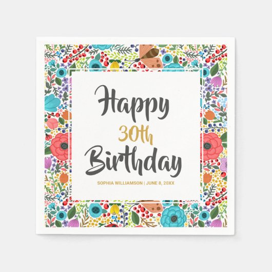 Bloem- en bloeitijd Aangepaste naam bloemen bloeie Servet (Voorkant)