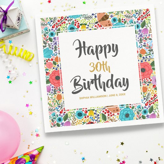 Bloem- en bloeitijd Aangepaste naam bloemen bloeie Servet