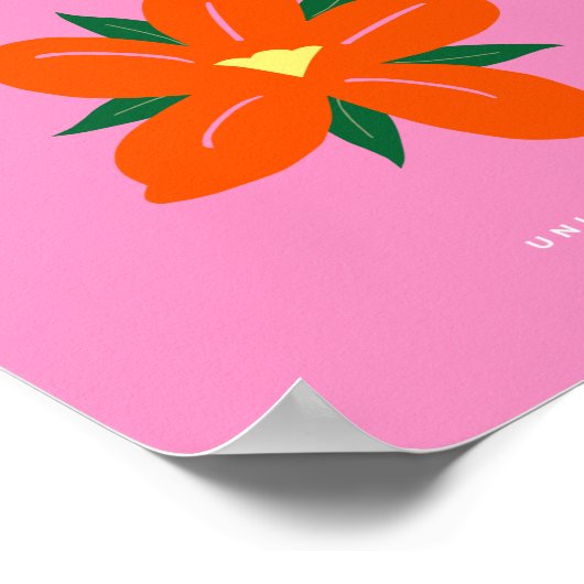 Bloem- en bloem-markt Miami Pink Oranje Preppy Flo Poster (Hoek)