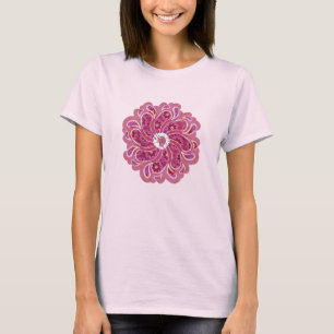 Bloem en denim kersenrode designertop t-shirt