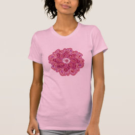 Bloem en denim kersenrode designertop t-shirt