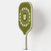Bloem en filigraan Light Olive Monogramed Pickleball Paddle (Links)