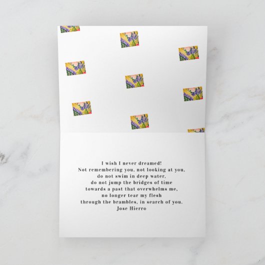 Bloem en Gedicht Kaart (Binnen)