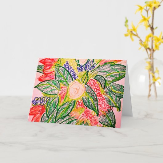 Bloem en Gedicht Kaart (Gele Bloem)