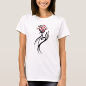 Bloem- en handlijnkunst t-shirt (Voorkant)