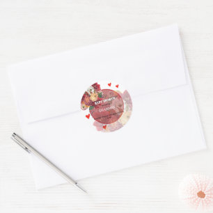 Bloem en Hart Baby Shower Uitnodiging Ronde Sticker