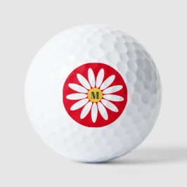 Bloem en initiaal Rood Golfballen