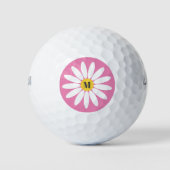 Bloem en initiaal roze golfballen (Voorkant)