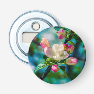 Bloem en knoppen van de appelboom (Malus) Button Flesopener