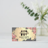 Bloem en Kus / Goud / Goud Geborsteld Afsprakenkaartje (Staand voorkant)