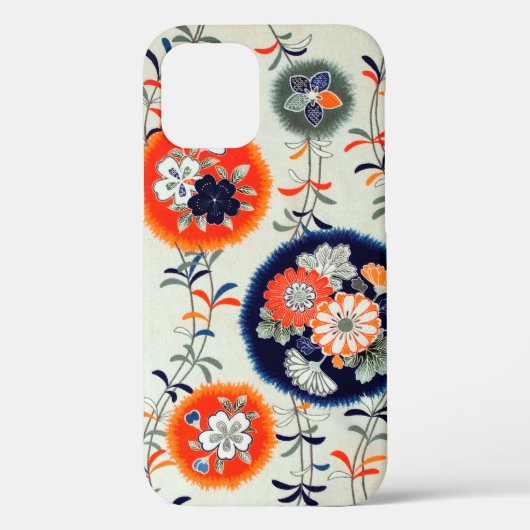 Bloem- en lederpatroon, Japans ontwerp Case-Mate iPhone Case (Achterkant)