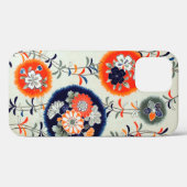 Bloem- en lederpatroon, Japans ontwerp Case-Mate iPhone Case (Achterkant (horizontaal))
