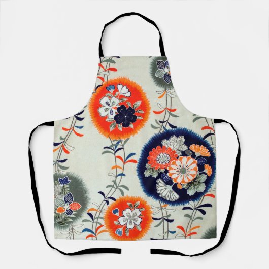 Bloem- en lederpatroon, Japans ontwerp Schort (Voorkant)