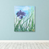 Bloem en lieveheersbeestjes canvas afdruk (Insitu (Houten vloer))