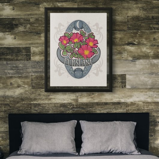 Bloem- en magische Poster - purslane