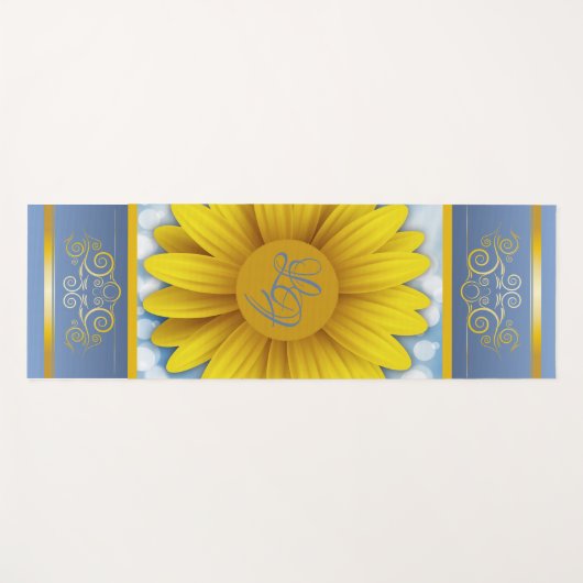 Bloem en Monogram Yogamat (Voorkant (horizontaal))