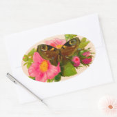  Bloem en Moth Ovale Sticker (Envelop)