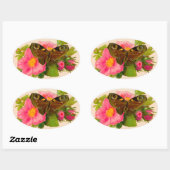  Bloem en Moth Ovale Sticker (Vel)