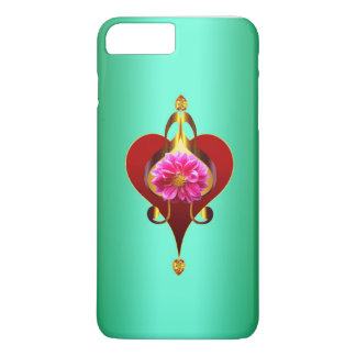  bloem en muzikaal hart ontwerp 	iPhone 8/7 plus hoesje