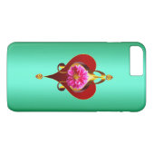 bloem en muzikaal hart ontwerp Case-Mate iPhone case (Achterkant (Horizontaal))