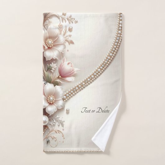 Bloem- en parelversiering Handdoekenset Bad Handdoek (Handdoek)