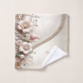 Bloem- en parelversiering Handdoekenset Bad Handdoek (Wasdoekje)