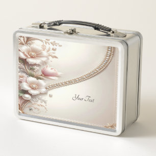Bloem- en parelversiering Lunchbox