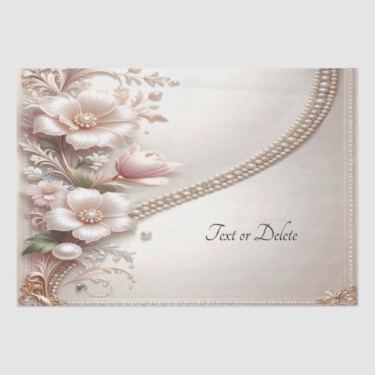 Bloem- en parelversiering tissuepapier (Voorkant)