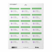 Bloem en Polka Dot Adresetiketten Etiket (Full Sheet)