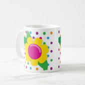 Bloem- en pooldots koffiemok (Voorkant links)
