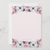 Bloem en roze | Eerste bevliegingsfeest voor meisj Kaart (Achterkant)
